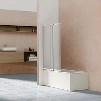 Шторка для ванны Vincea 100х145 см хром стекло прозрачное