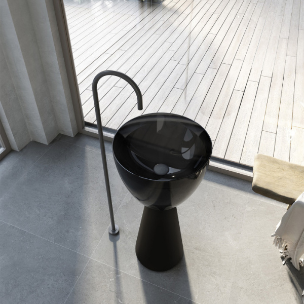 Раковина Abber Kristall 45 см черная/черная матовая AT2703Onyx-Black (детальная фотография), черные