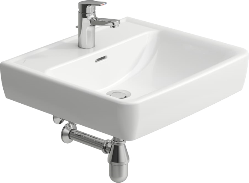 Раковина Laufen Pro 60 см с 1 отверстием для смесителя 8.1895.2.000.104.1 (детальная фотография), подвесные, на полупьедестал, на пьедестал, пристенные