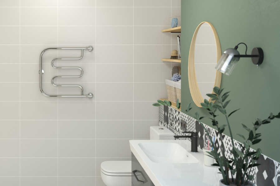 Полотенцесушитель водяной Стилье Тандем 00011-5050 (детальная фотография), хром