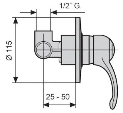 Смеситель для душа хром Emmevi Harmoni 22009CR (детальная фотография), для душа