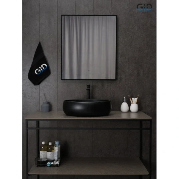 Раковина GID Lago Bm9030b 48 см черная 53372 (детальная фотография), накладные (на столешницу)