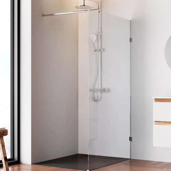 Душевая перегородка Am.Pm X-Joy W94WI-110-F1 110 см неподвижная (детальная фотография), недорогие, стеклянные