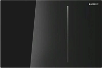 Смывная клавиша для двойного смыва, стекло, чёрный/алюминий, Geberit Sigma 70