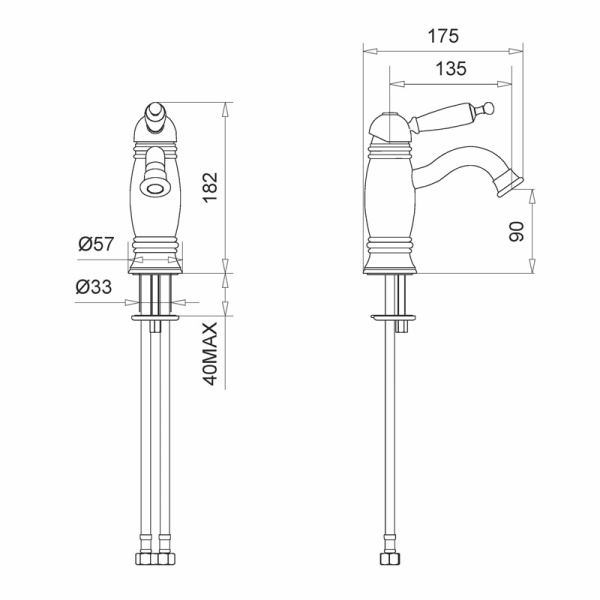 Схема (детальная фотография), для раковины