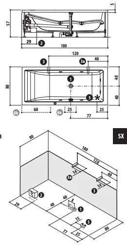 Раковина Ceramalux N 40 см для ванной 9443 (детальная фотография), накладные (на столешницу), пристенные