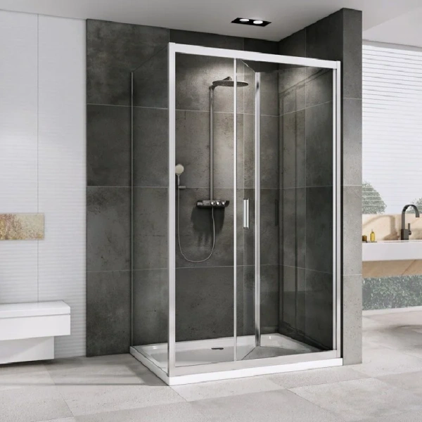 Душевой уголок Abber Sonnenstrand 120х85 см профиль хром, стекло прозрачное AG07120-S85 (детальная фотография), стеклянные, угловые, без поддона