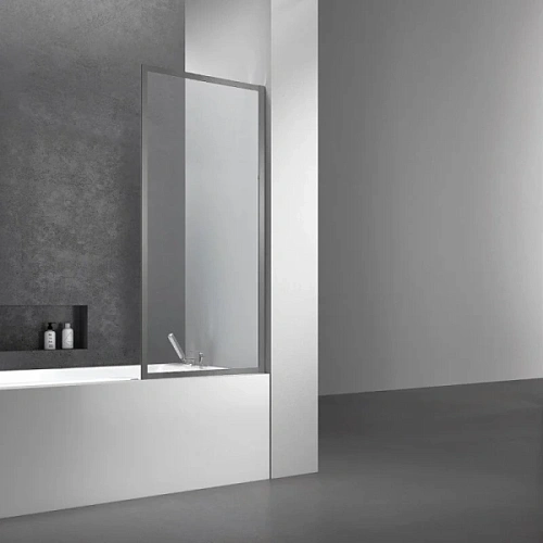 Шторка для ванны Vincea 70x140 см профиль вороненая сталь стекло прозрачное - фото 6