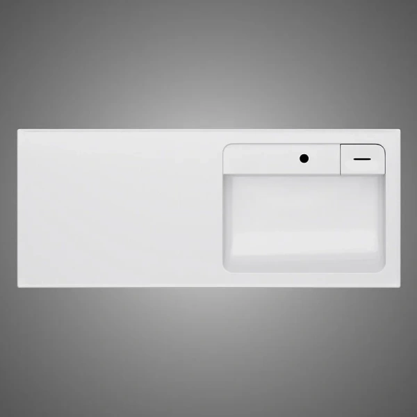 Раковина над стиральной машиной AM.PM X-Joy 120 см левосторонняя M85AWPL1201WG (детальная фотография), из камня