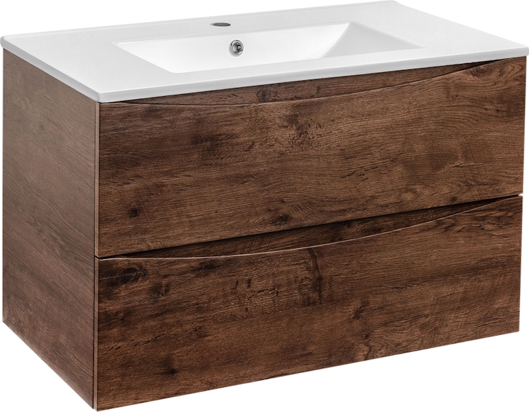 Тумба под раковину подвесная Vincea Mia 80,7 см R.Wood VMC-2MC800RW (детальная фотография), подвесная, пристенная