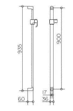 Душевая штанга, хром, Keuco Elegance 51685 010900 (детальная фотография), штанги для душа