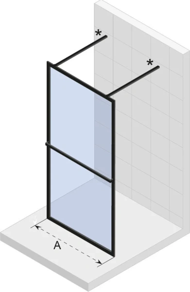 Душевая перегородка черная Riho Lucid GD401 120 см G005031121 (детальная фотография), современные, hi-tech