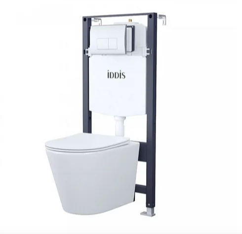 Унитаз с инсталляцией IDDIS Basic клавиша смыва хром BASC010i73 (детальная фотография)