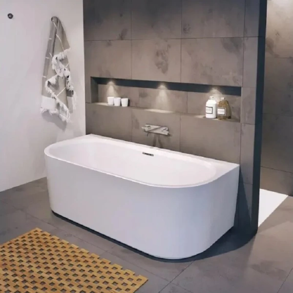 Акриловая ванна Desire BACK2WALL Fall B089011005, 180 x 84 см, наполнение через перелив, цвет белый (детальная фотография), современныe, hi-tech