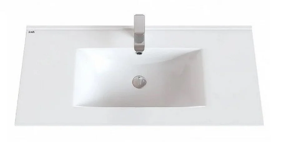 Тумба с раковиной подвесная IDDIS Bild 100 см белая BIL10W0i95K (детальная фотография), современная, hi-tech