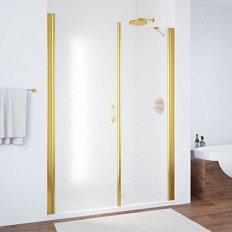 Душевая дверь профиль золотой стекло сатин Vegas-glass
