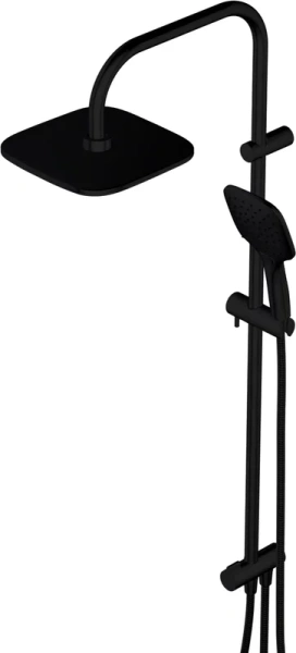 Душевая стойка Damixa Origin Evo с верхним и ручным душем, черная 978200300 (детальная фотография), с тропическим душем