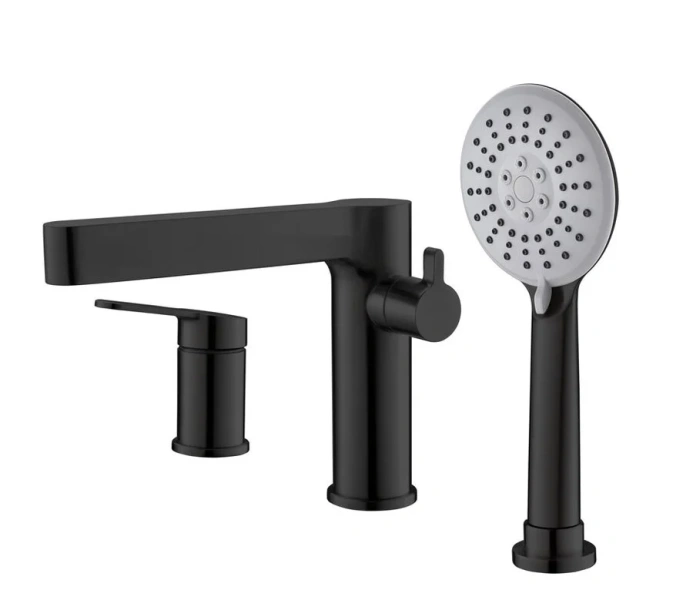 Смеситель для ванны BelBagno Delta на 3 отверстия черный матовый DEL-BVD3-NERO (детальная фотография)