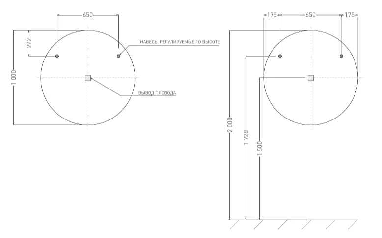 Зеркало с подсветкой Salini Ombra 100 см круглое 27M0310BH (детальная фотография), по запросу