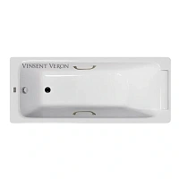 Чугунная ванна Vinsent Veron Italon VIT1707045H/VH0012BR, 170 x 70 см, ручки бронза, цвет белый