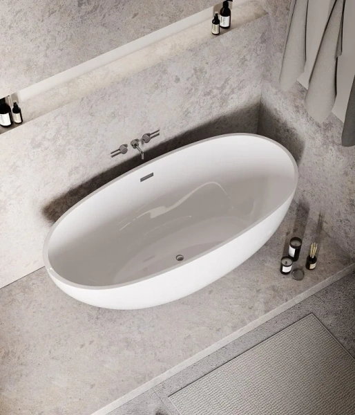 Ванна акриловая Grossman Fly, GR-1104, 170 x 75 см, отдельностоящая, белая (детальная фотография), без гидромассажа