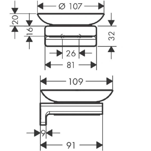 Мыльница Hansgrohe AddStoris черный матовый 41746670 (детальная фотография), современные, hi-tech