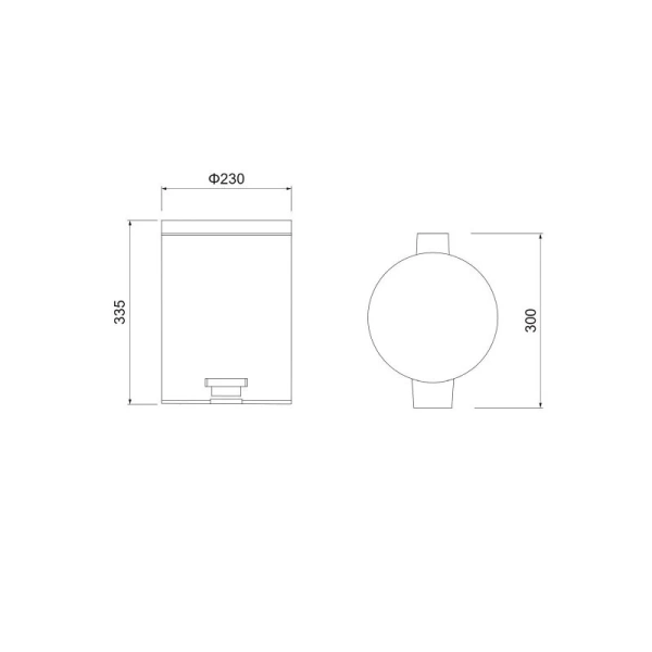 Мусорное ведро Акватек черное матовое AQ4992MB (детальная фотография), современные, hi-tech