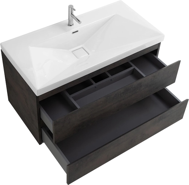 Тумба под раковину подвесная Cezares Molveno 100 см ossido MOLVENO-100-2C-SO-OSS (детальная фотография), моноблок