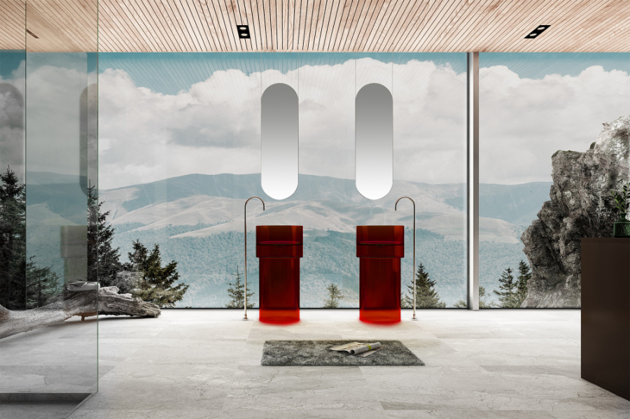 Раковина Abber Kristall 45 см красная AT2701Rubin-H (детальная фотография), другие