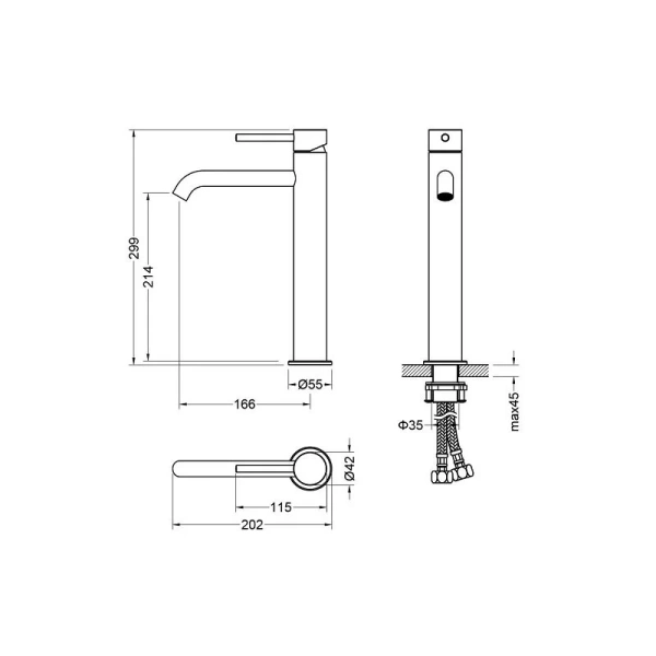 Смеситель для раковины Акватек Европа хром AQ1304CR (детальная фотография), для раковины