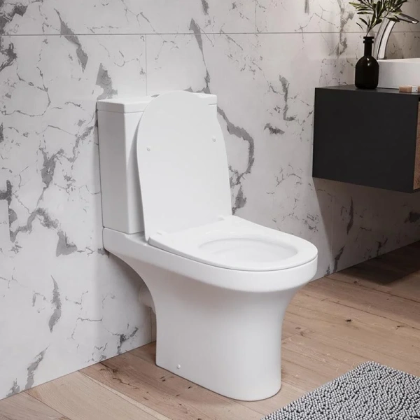 Унитаз компакт Damixa Skyline безободковый DX35C8600SC (детальная фотография), современные, hi-tech, круглые