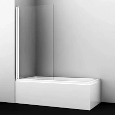 Шторка для ванны WasserKRAFT Berkel 80x140 см профиль белый