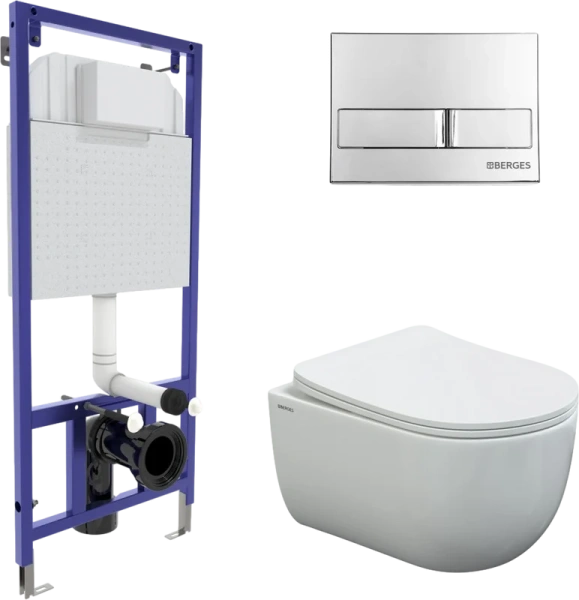 Унитаз с инсталляцией BERGES Ventas белый 043237 (детальная фотография)