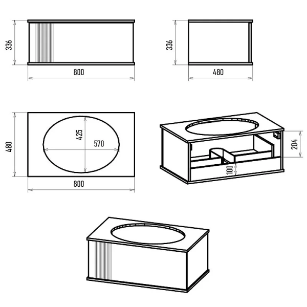Тумба под раковину подвесная Brevita Savoy 80 см черная SAV-09080-0301Я (детальная фотография), в наличии