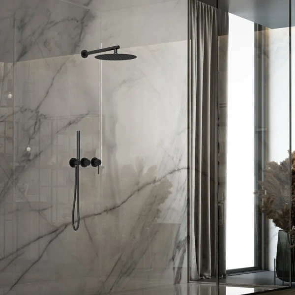 Душевой комплект Vincea Groove встраиваемый, черный VSFW-4G01MB (детальная фотография), черные