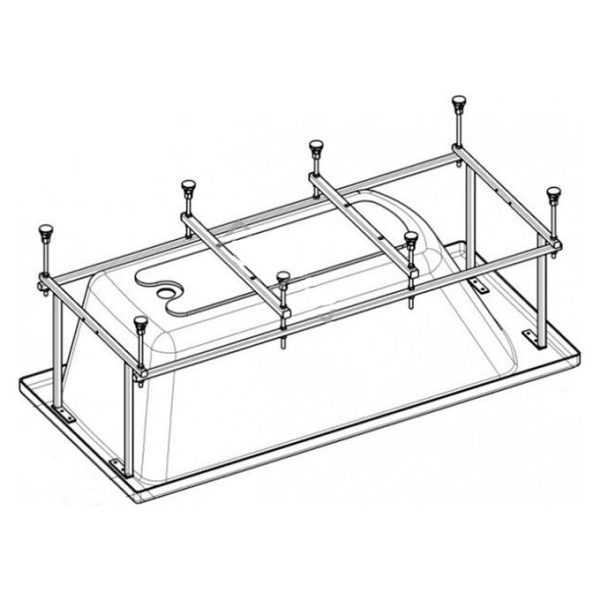 Монтажный комплект для акриловой ванны Roca BeCool 180x80 см с хромированными ручками ZRU9302786 (детальная фотография), в наличии
