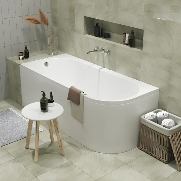 Ванна акриловая 1MarKa Alisa 01али1775лкп/01али1775пкп, 170 x 75 см, левая/правая, цвет белый (детальная фотография), угловые, приставные, встраиваемые