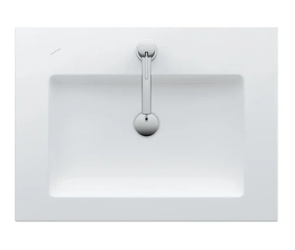 Раковина Laufen Living 65 см с 1 отверстием для смесителя 8.1643.1.000.104.1 (детальная фотография), белые