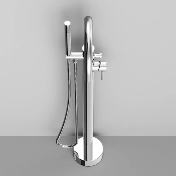 Смеситель для ванны AM.PM Sense отдельностоящий, хром F7514100 (детальная фотография), с 1 монтажным отверстием