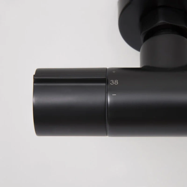 Смеситель для ванны WasserKRAFT Elbe черный матовый 7411 Thermo (детальная фотография), с 2 монтажными отверстиями