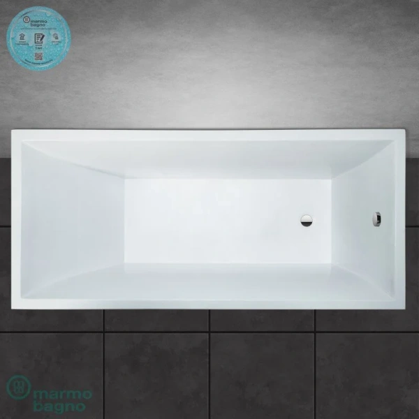 Ванна из искусственного камня Marmo Bagno Милано 170 x 75 см MB-M170-75 (детальная фотография), прямоугольные