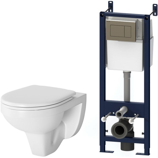 Инсталляция с клавишей и подвесным унитазом AM.PM Sense IS374A1738 (детальная фотография)