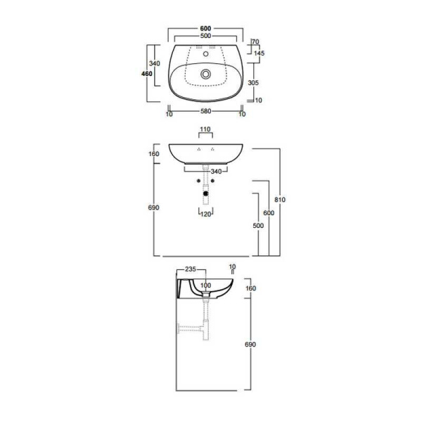 Схема (детальная фотография), подвесные, накладные (на столешницу), пристенные