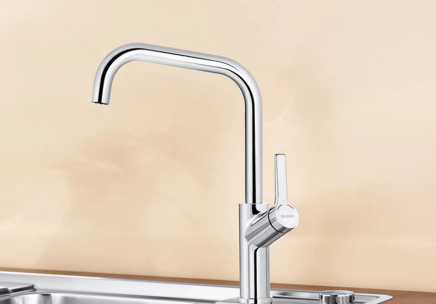 Смеситель для кухни Blanco Jurena (детальная фотография), высокие, округлая форма