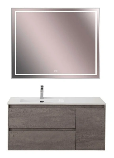 Тумба под раковину подвесная BelBagno Kraft 120 см левосторонняя Cemento Grigio KRAFT-1200-2C-1A-SO-CG-L (детальная фотография), другие