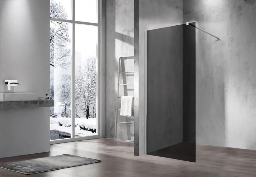 Душевая перегородка Vincea Walk-in 120 см хром стекло тонированное VSW-1H120CG (детальная фотография), хром