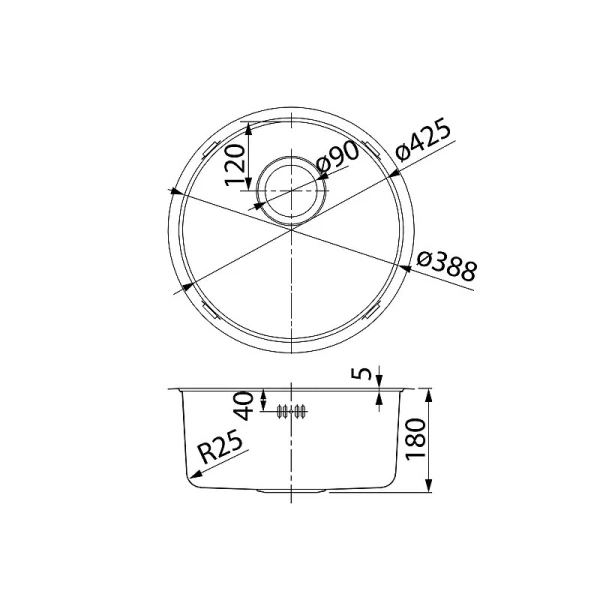 Мойка для кухни IDDIS Edifice 42.5 см графит EDI42G0i77 (детальная фотография), врезные