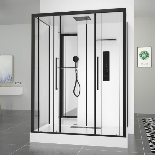 Душевая кабина Black&White Galaxy G8030 160x85 см прозрачное стекло 8030000 (детальная фотография), прямоугольные