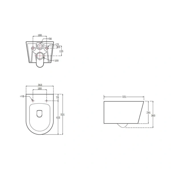 Унитаз подвесной Акватек Оберон белый AQ1365T-00 (детальная фотография), современные, hi-tech