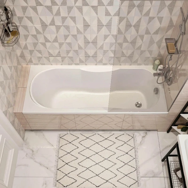 Ванна акриловая Diwo Ярославль 160 x 70 см, с ножками, цвет белый, 333192/333194 (детальная фотография), современныe, hi-tech